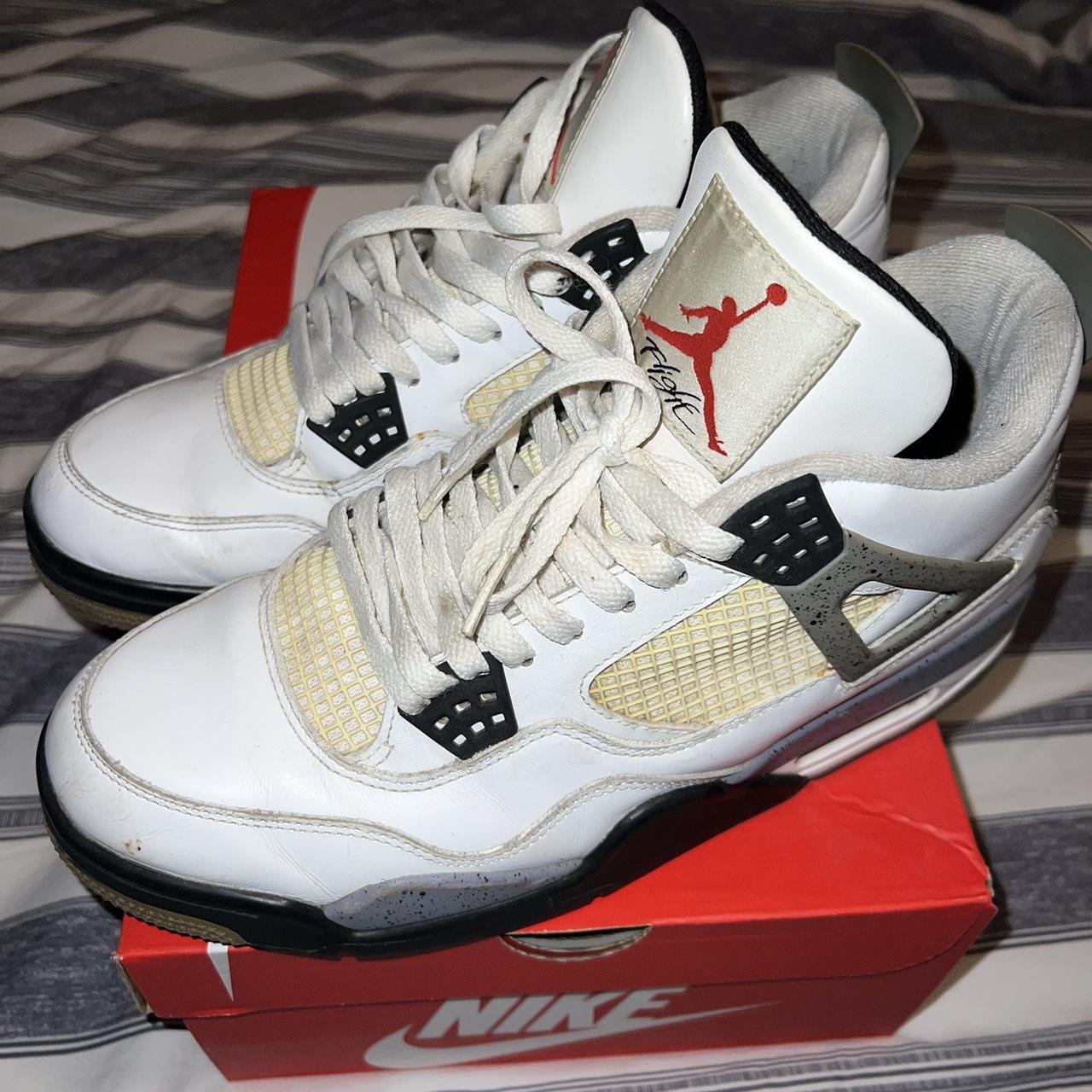 Nike Jordan 4 Cement Used - Good Visible scuffs,... - Depop