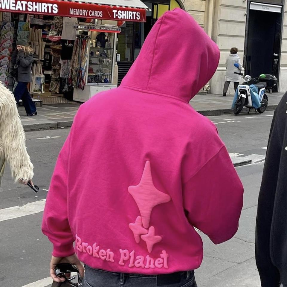 Broken planet hoodie In fuchsia , Size large would