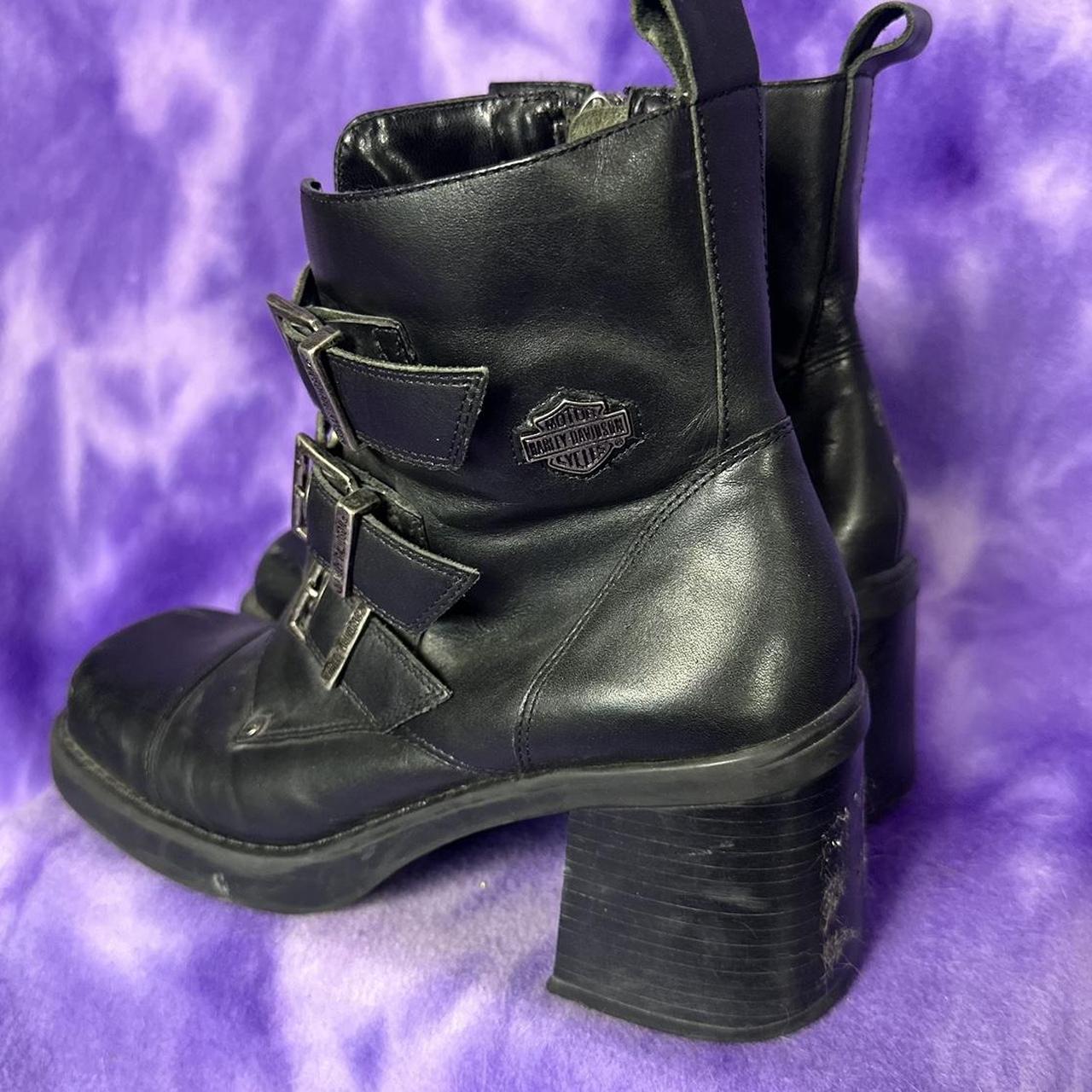 🖤 Harley davidson chunky 90s y2k buckle boots. Some | Depop