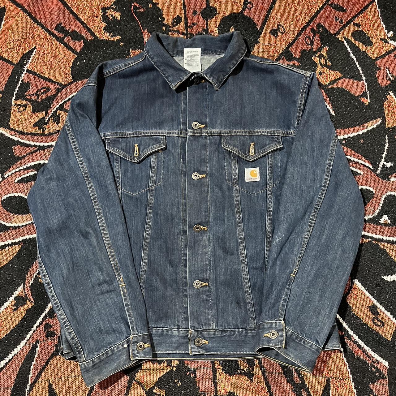 Carhartt denim deals trucker jacket