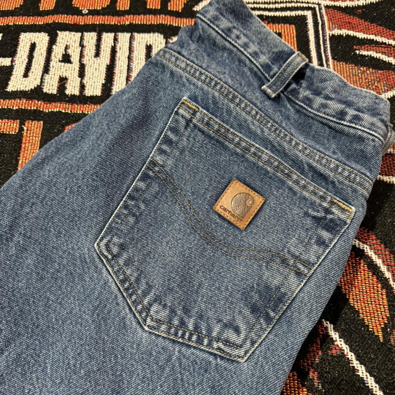 Vintage Carhartt Flannel Lined Jeans, made in USA,... - Depop