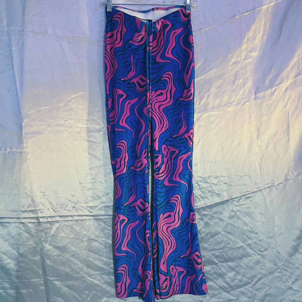 H&M Women's Blue and Pink Trousers | Depop