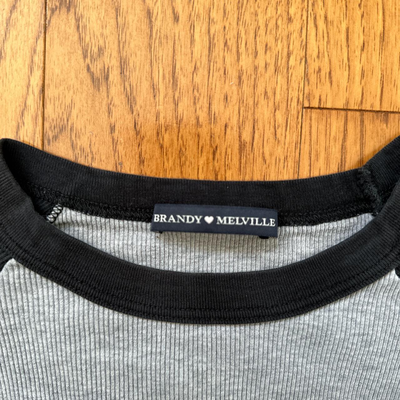 Brandy Melville black and grey baby tee Depop