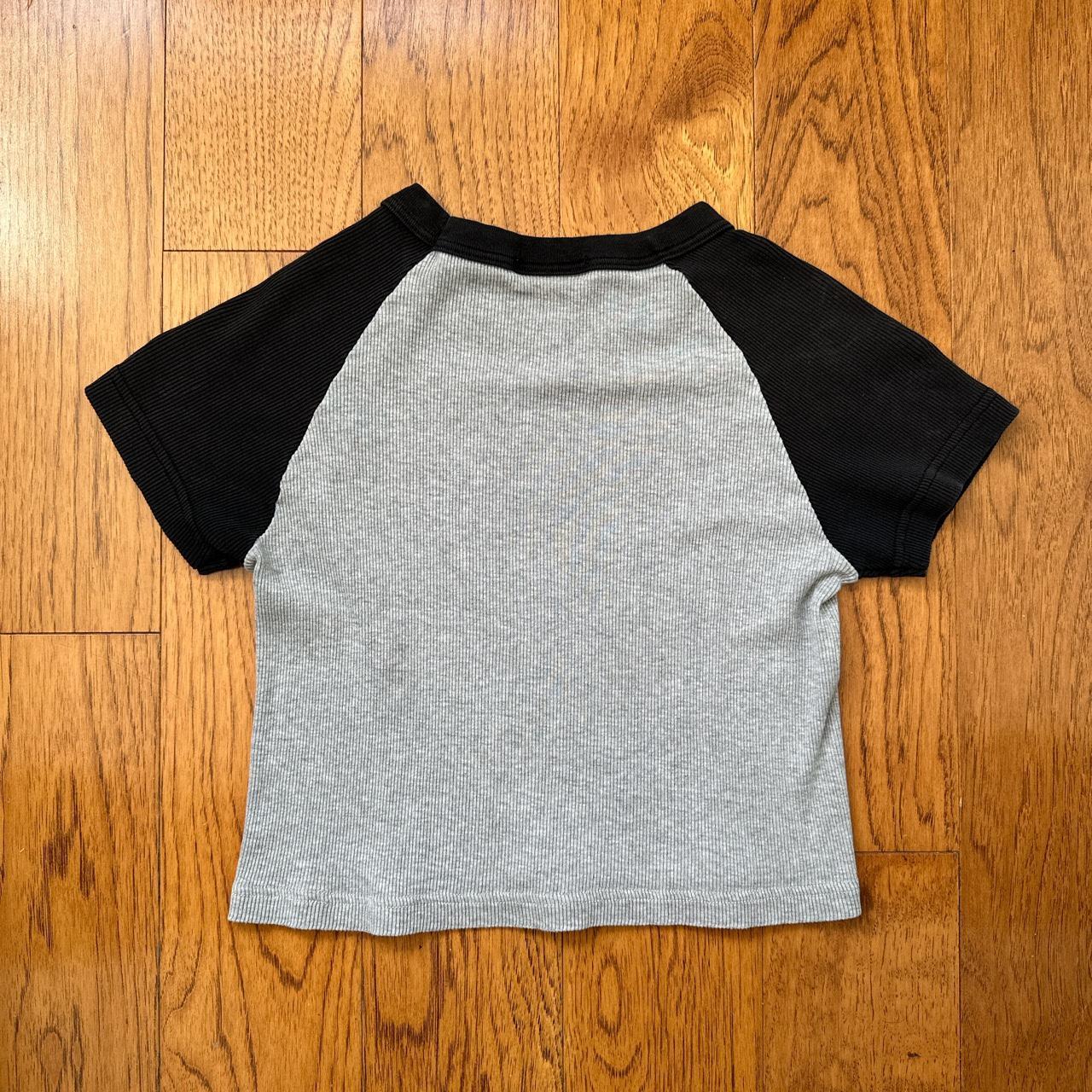 Brandy Melville black and grey baby tee Depop