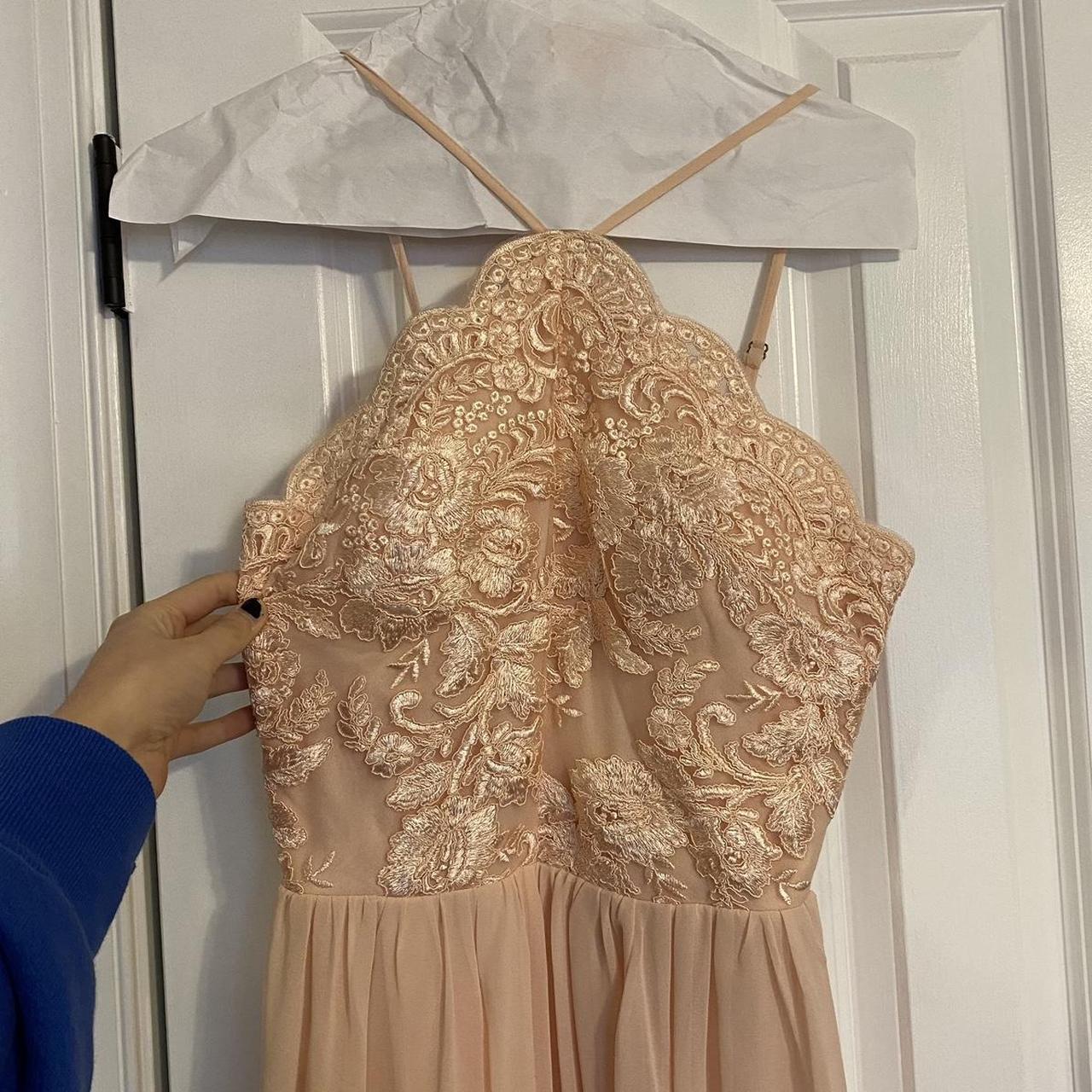 light pink prom/formal dress, only worn once and in... - Depop