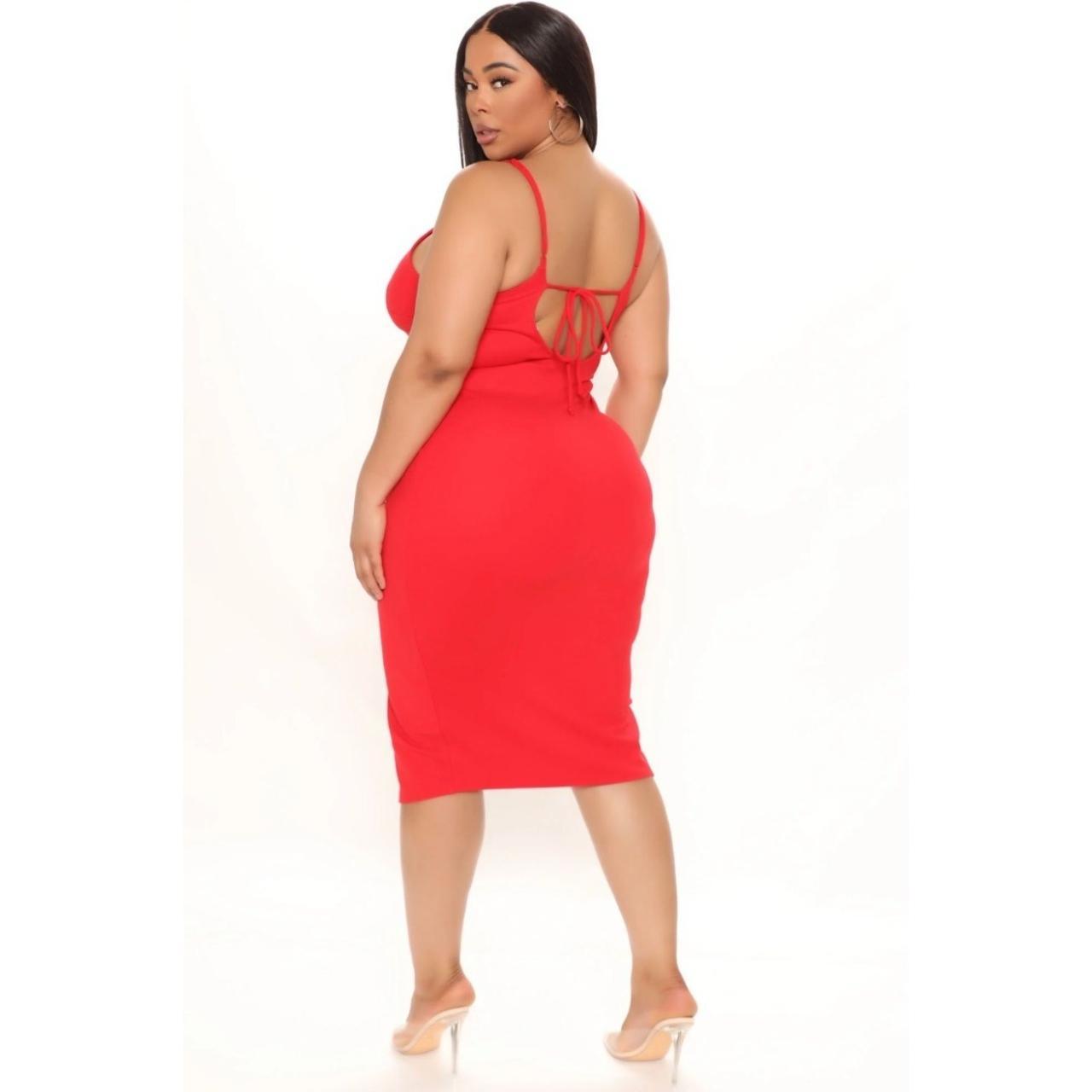 NWT Plus Fashion Nova Red Midi Dress 3X, Style: At