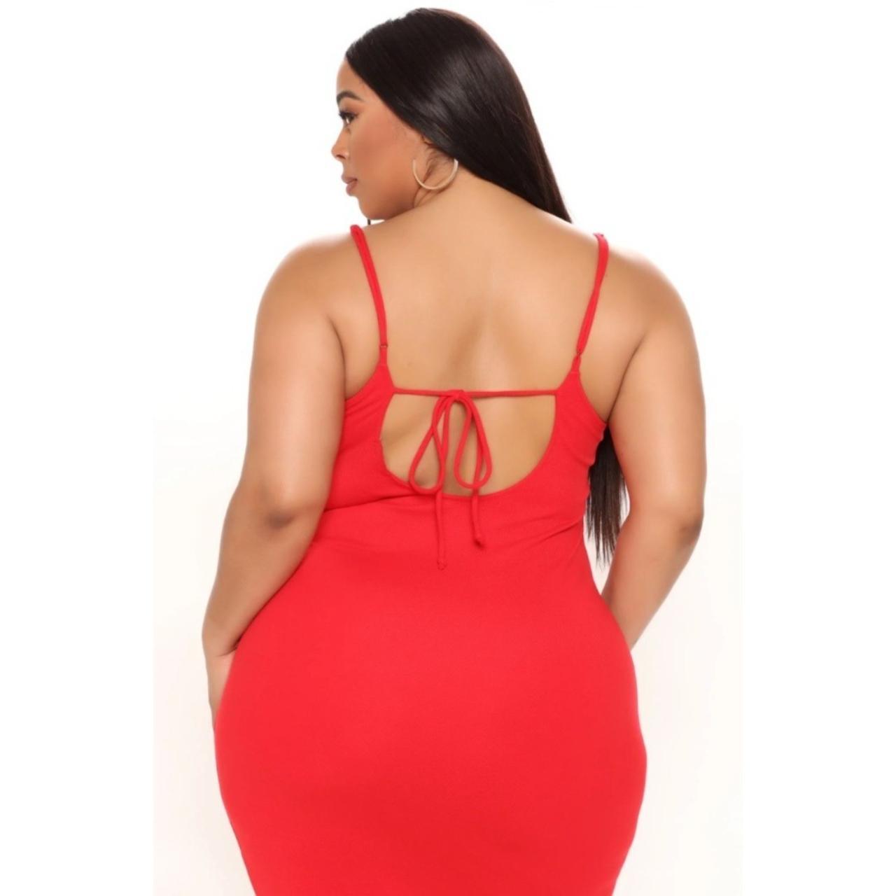 NWT Plus Fashion Nova Red Midi Dress 3X, Style: At