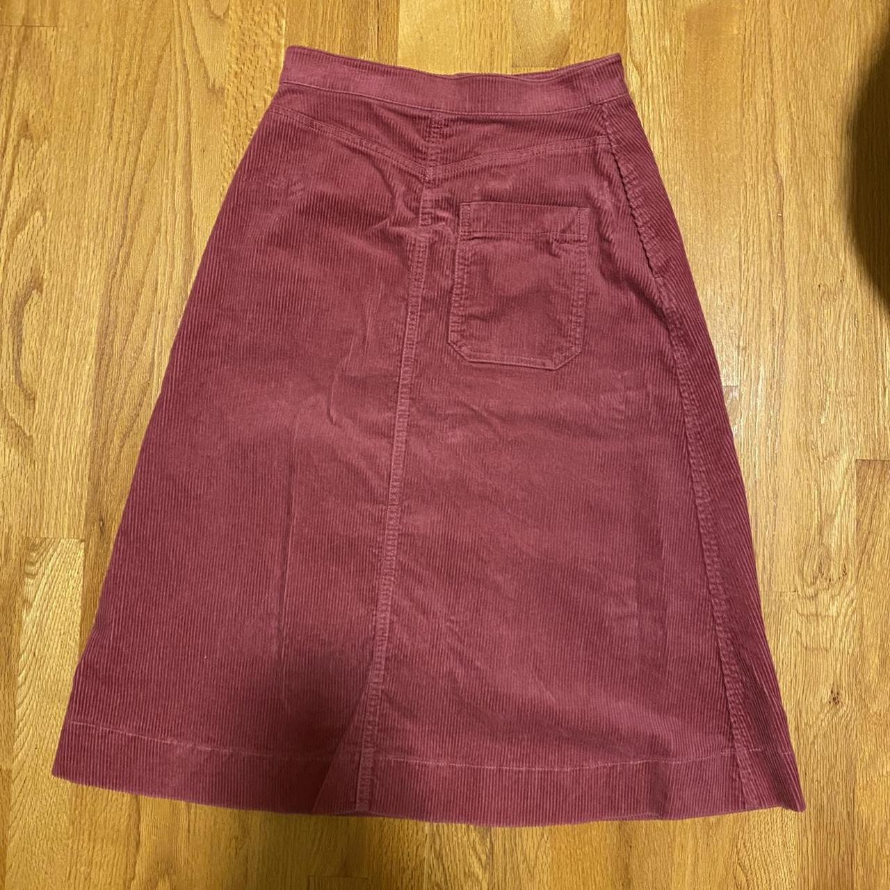 Uniqlo Midi A line Redish Pink Corduroy Skirt Size