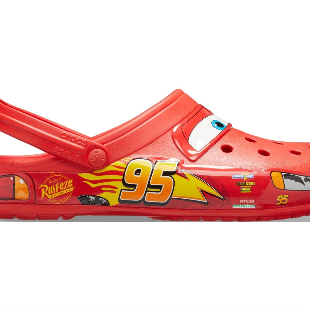 Lightning McQueen Crocs (comes with LEDs) Brand New... - Depop