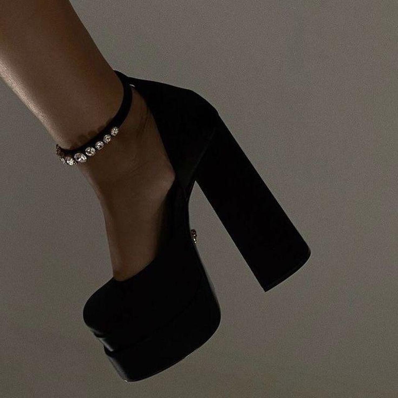 black and diamond heels