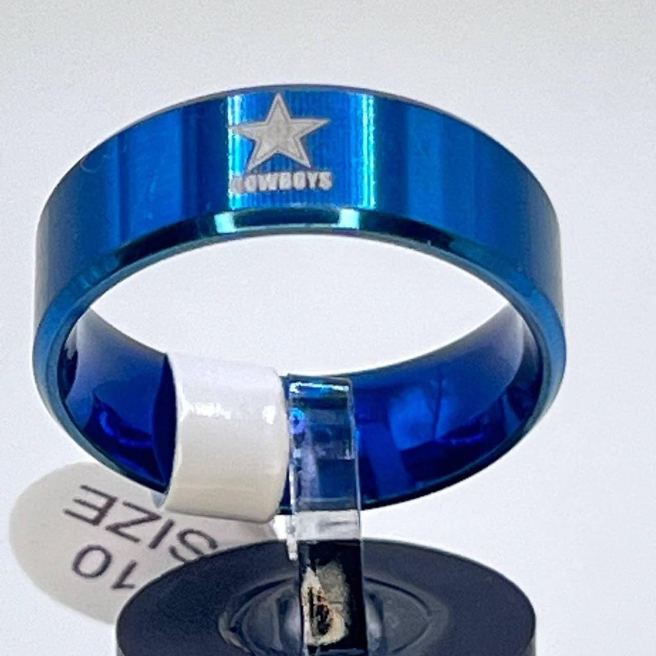 Sterling Silver Dallas Cowboys Logo Enamel Ring Size 11 COW038-SS