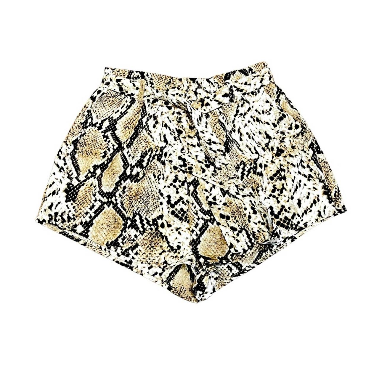 Snakeskin tie hot sale waist shorts