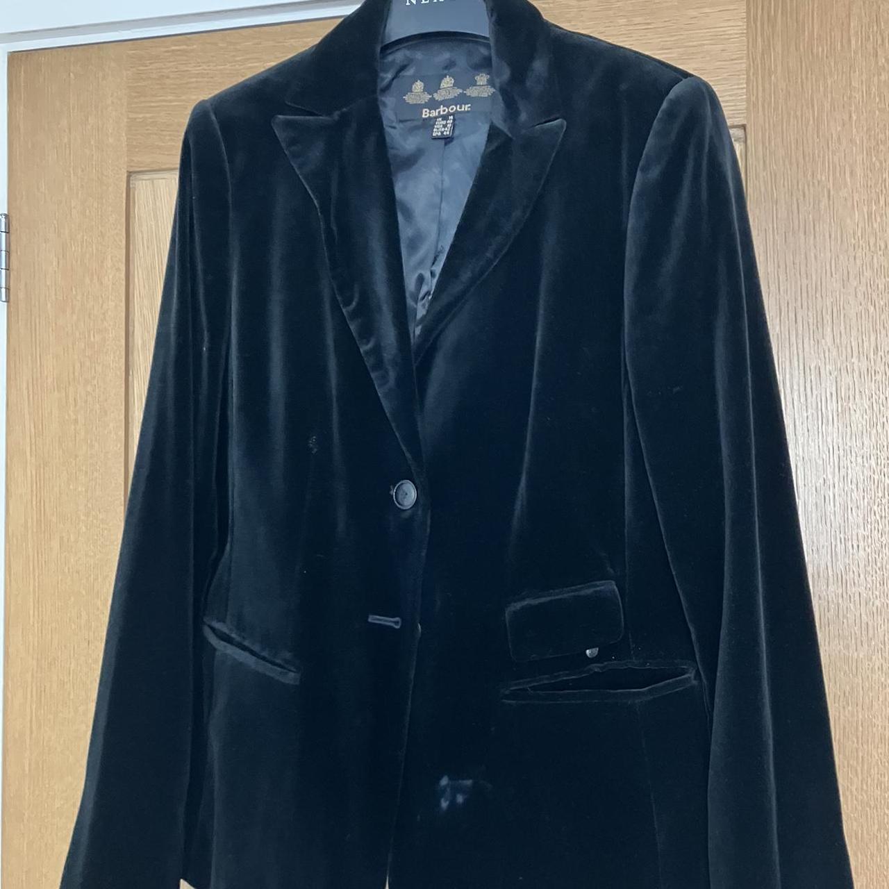 Vintage Barbour black velvet jacket. Think 1970s?... - Depop