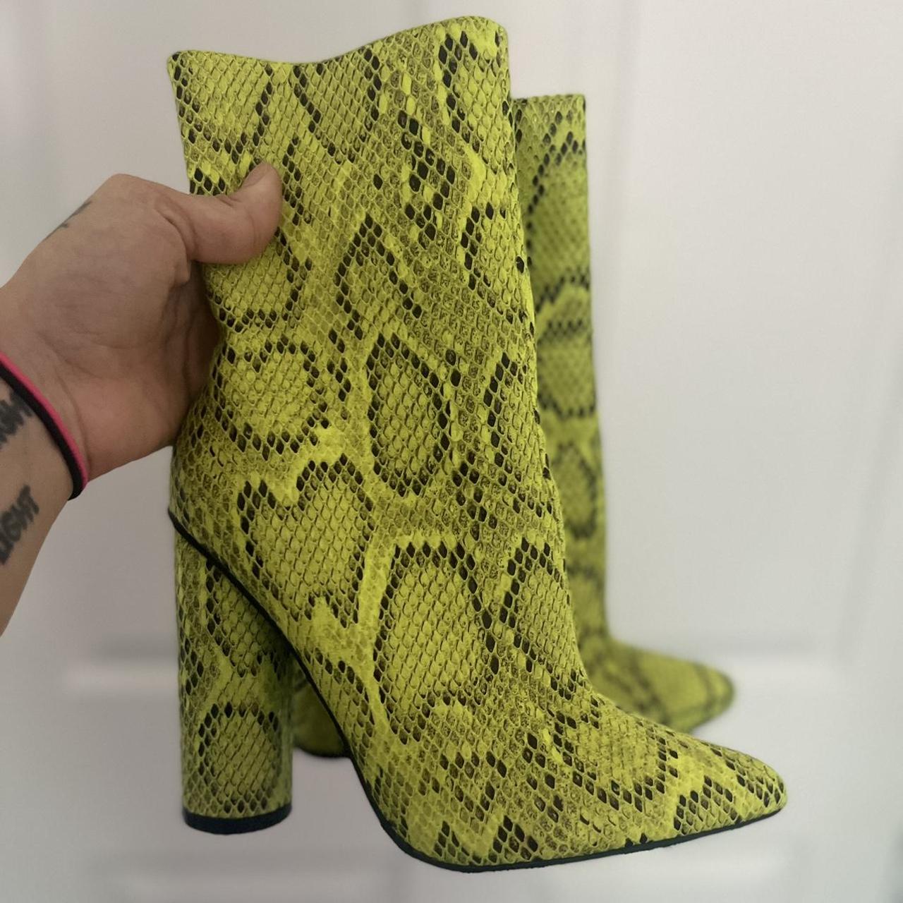 Neon Snake Skin Boots brand fashion nova