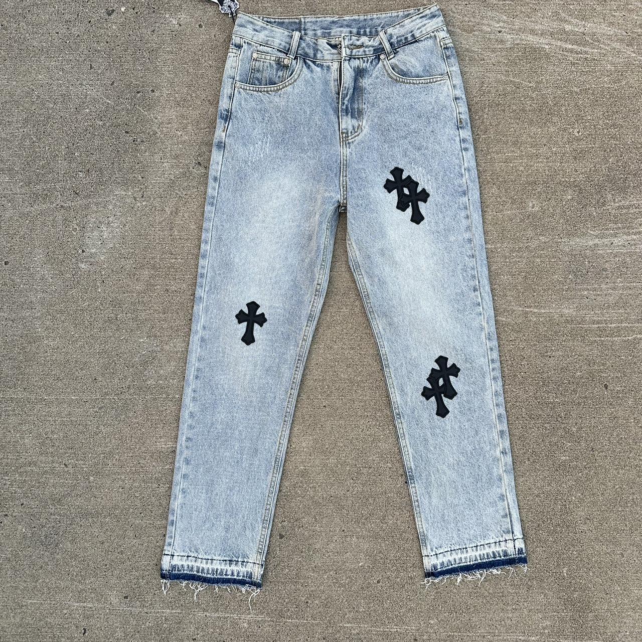 Men's Size 29-30 brand new Chrome Hearts denim - Depop