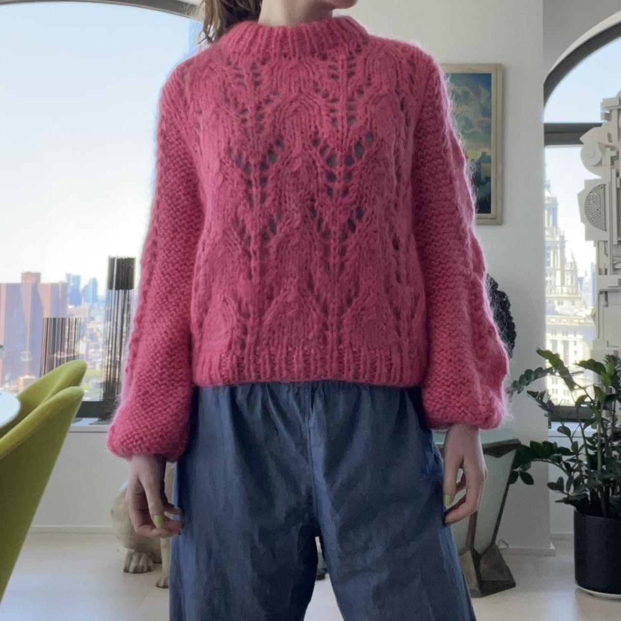 GANNI Juilliard Sweater hot pink from the