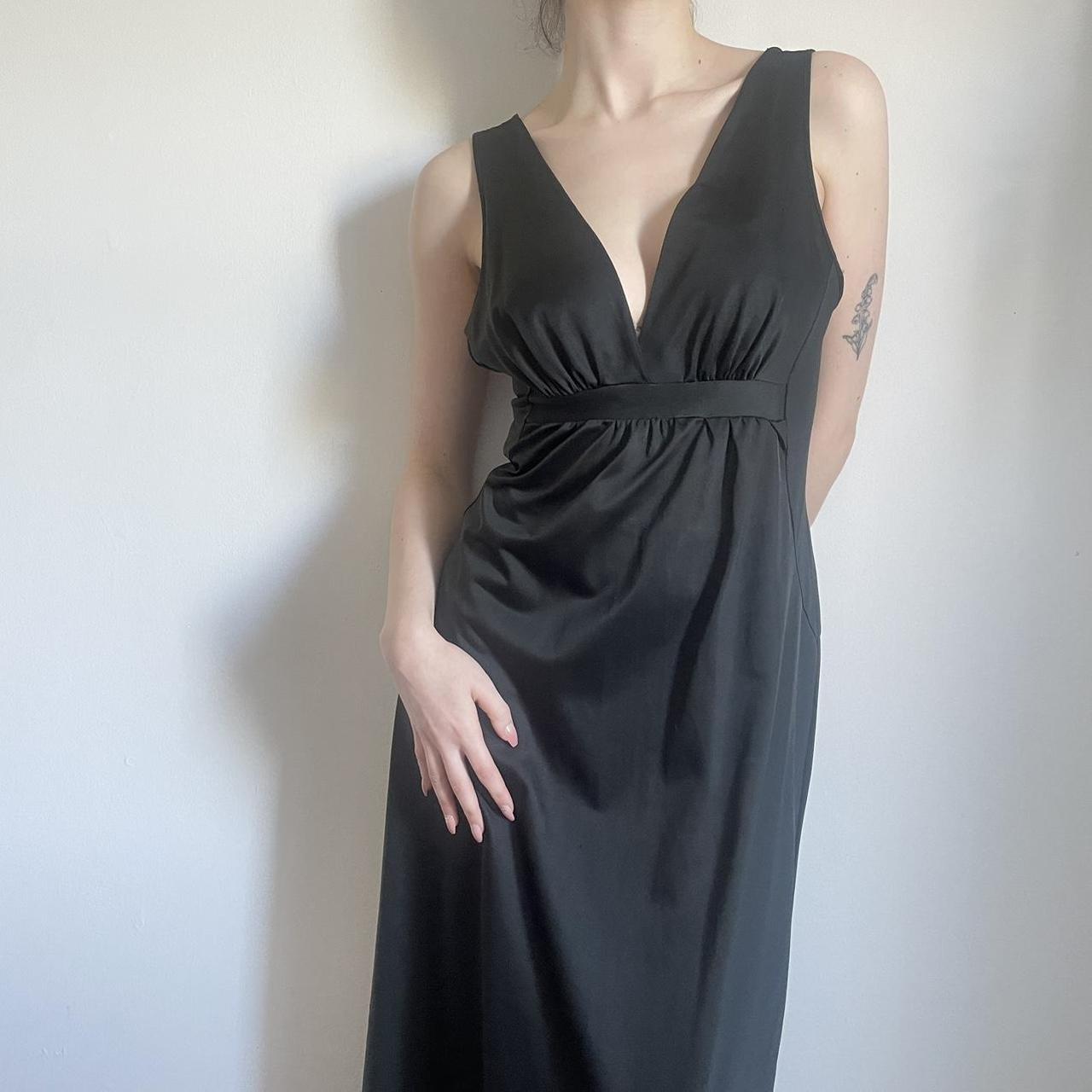 Black long slip dress ☆ long silky perfect black... - Depop