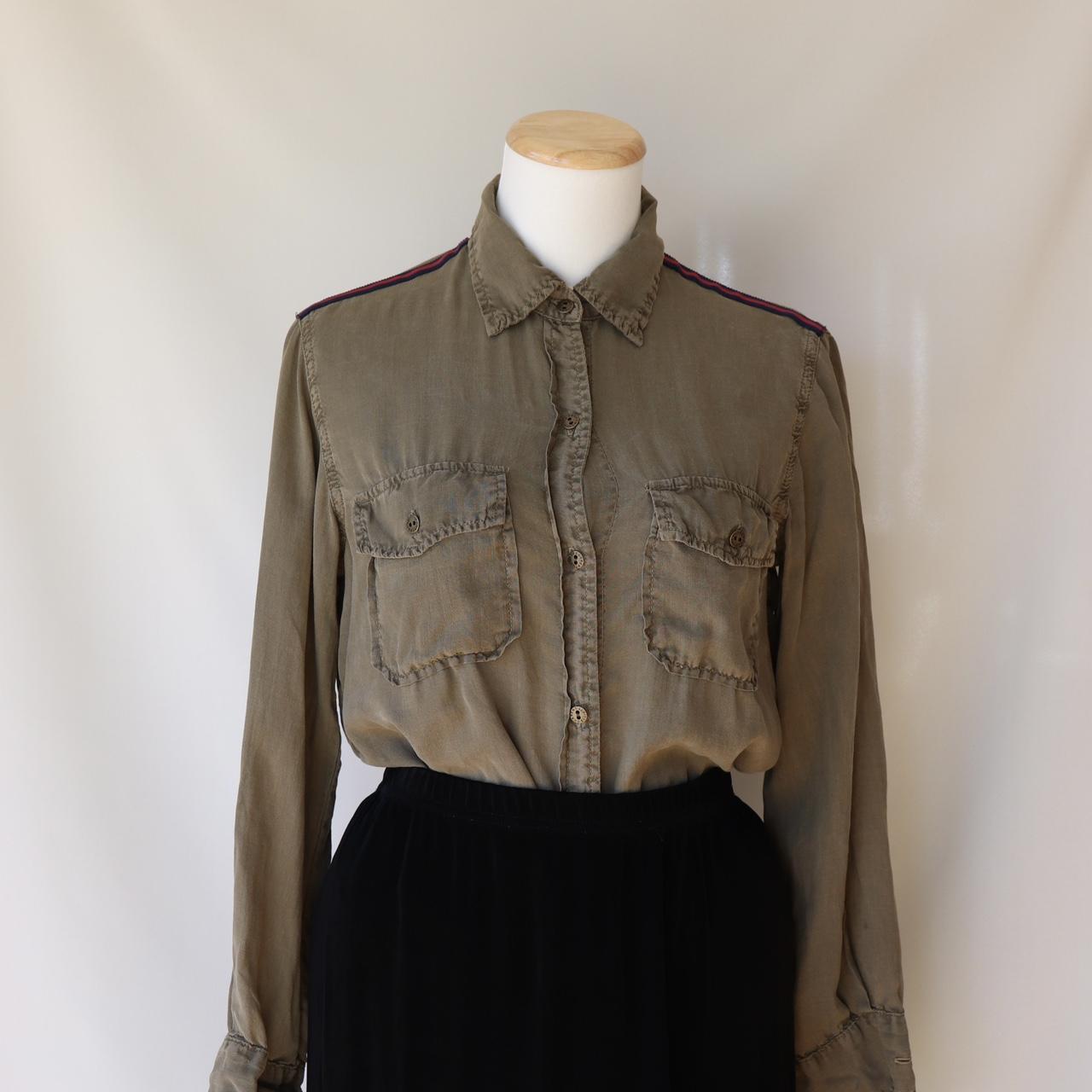 A Current Elliott Perfect Denim Shirt, Milly New York Leather Skirt