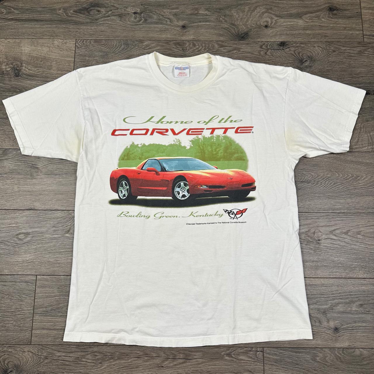 Vintage Corvette Shirt White Cars Bowling Green... - Depop