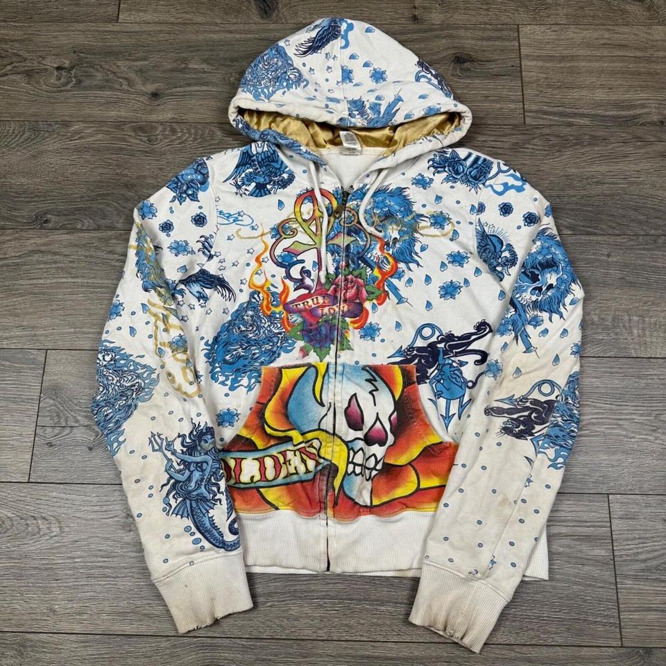 Vintage Ed Hardy Christian Audigier Hoodie Tattoo Depop