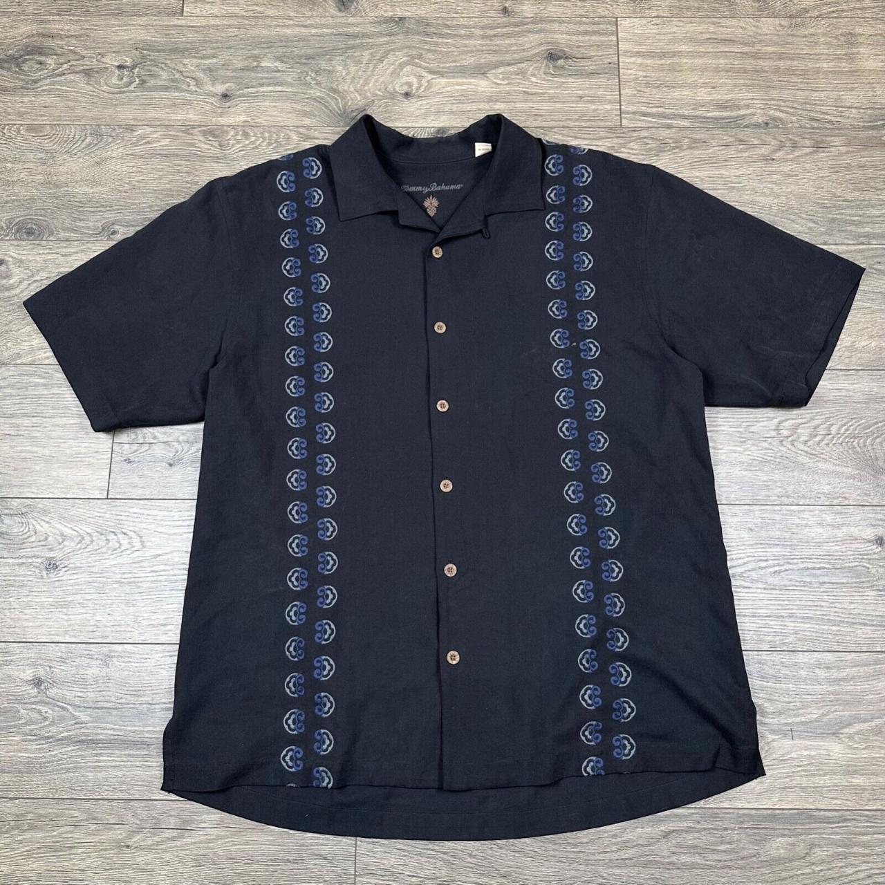 Tommy bahama black on sale silk shirt