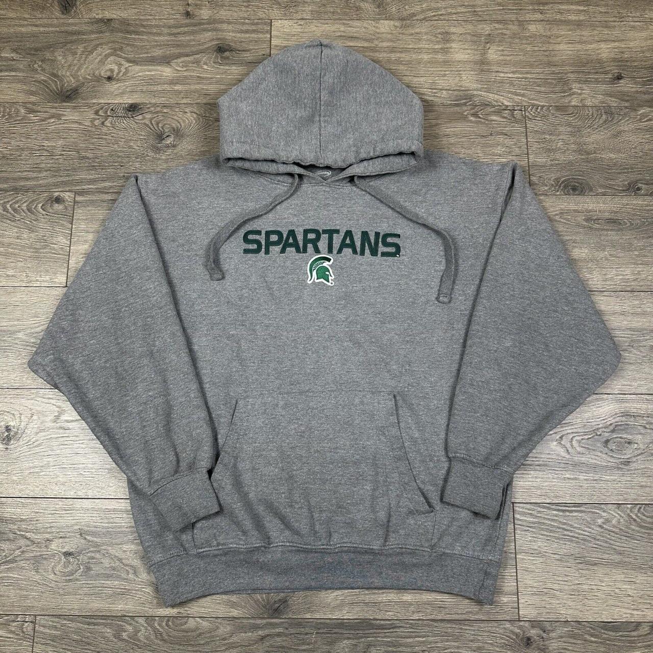 Y2K Michigan State Spartans Sweatshirt Gray Hoodie... - Depop