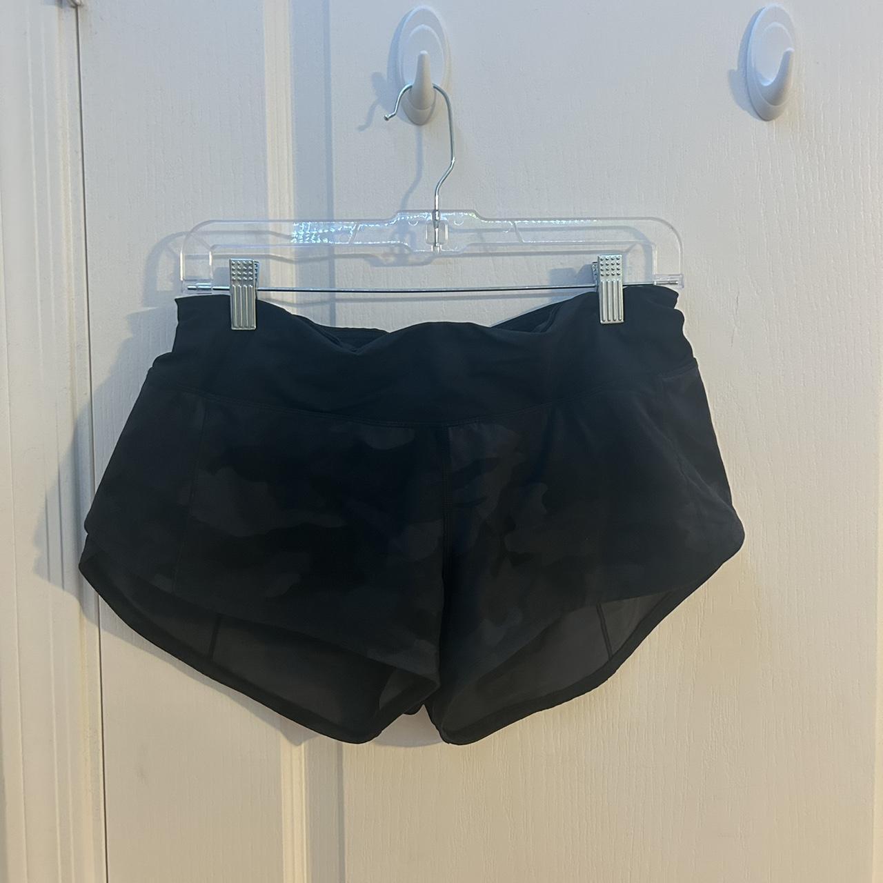 black camo lululemon speed up shorts - the... - Depop