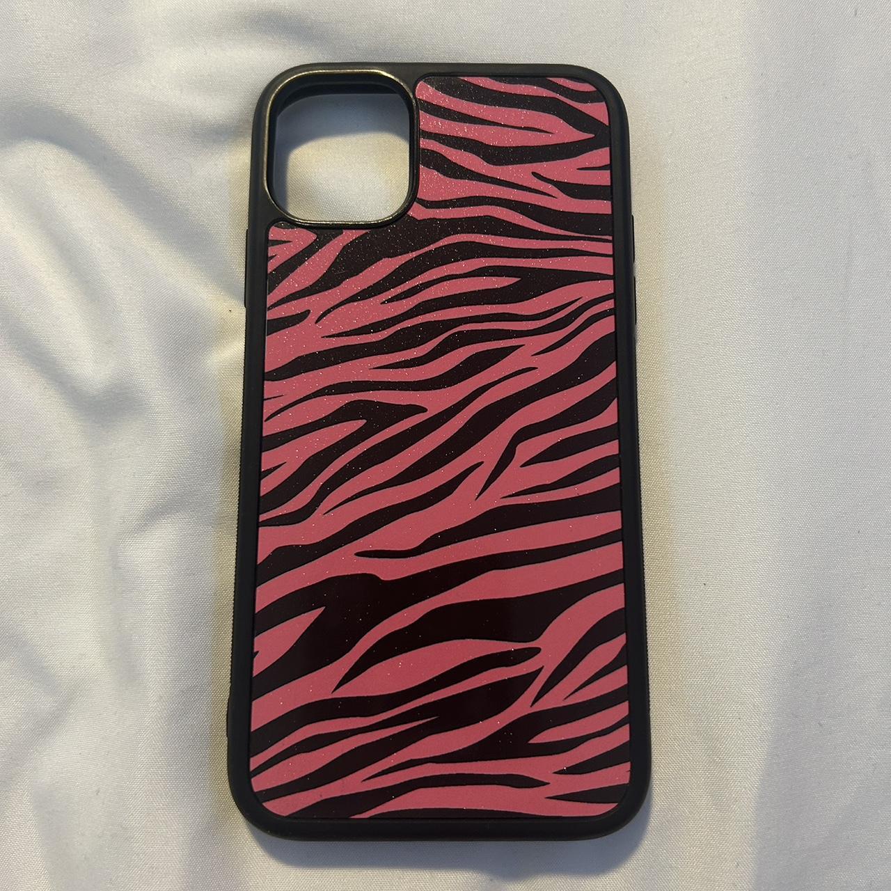 sparkly pink zebra print phone case last pic... Depop