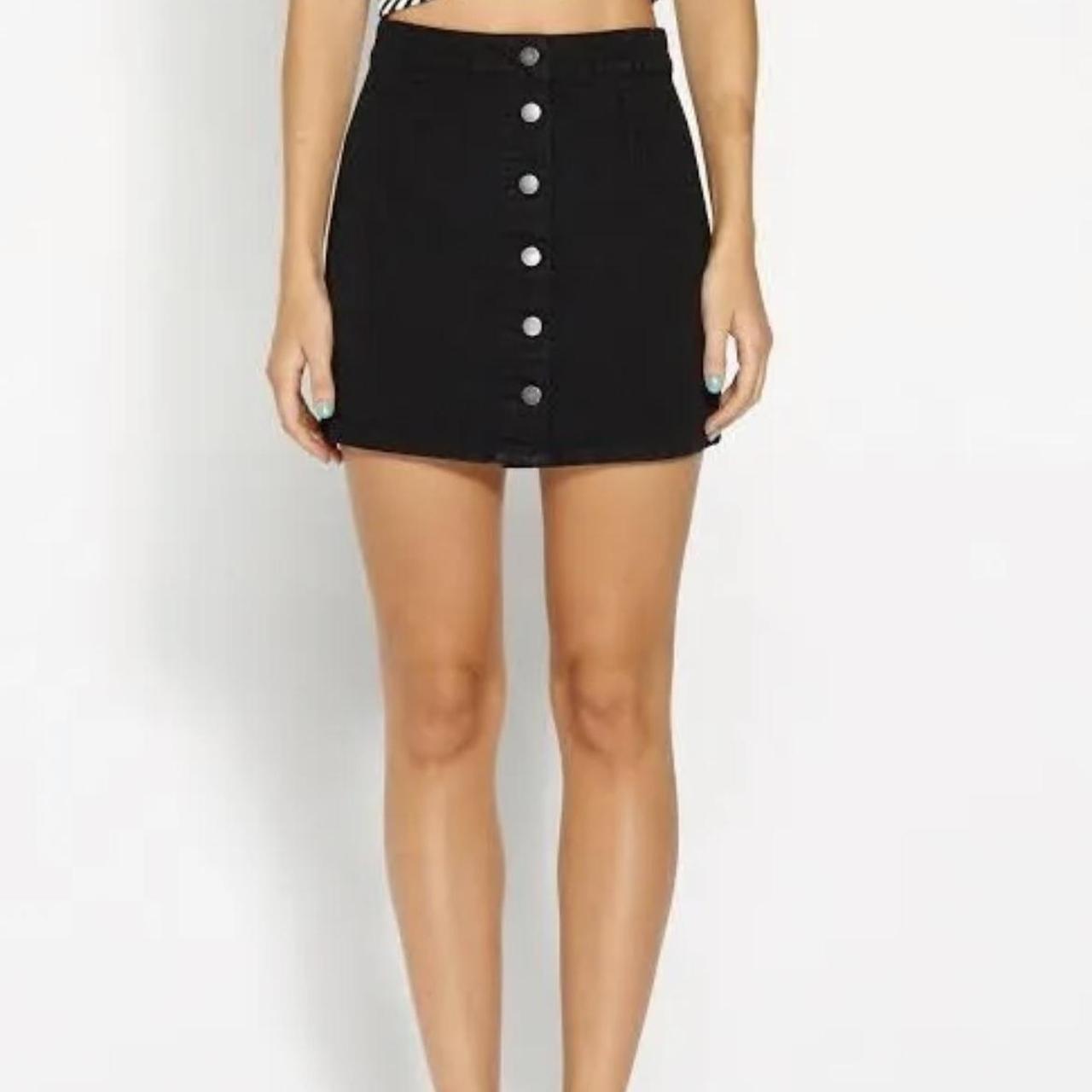 Dotti black denim skirt Size 10 Good condition Depop