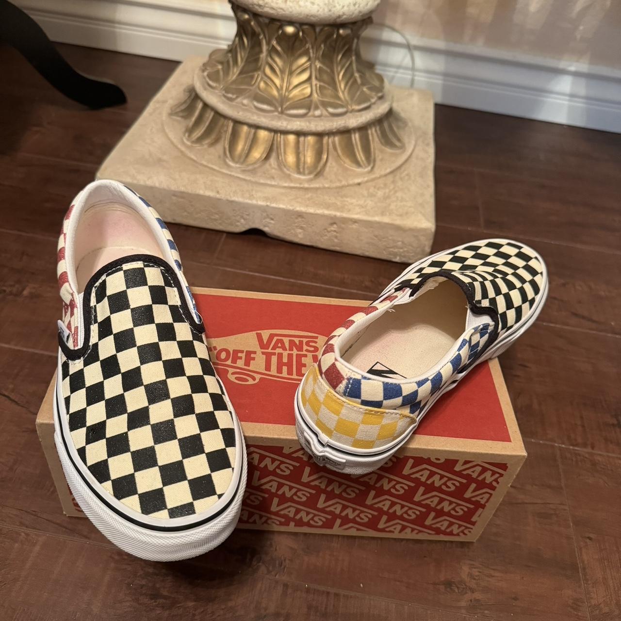 Vans Classic Slip On Glitter Check Multitrwht Depop