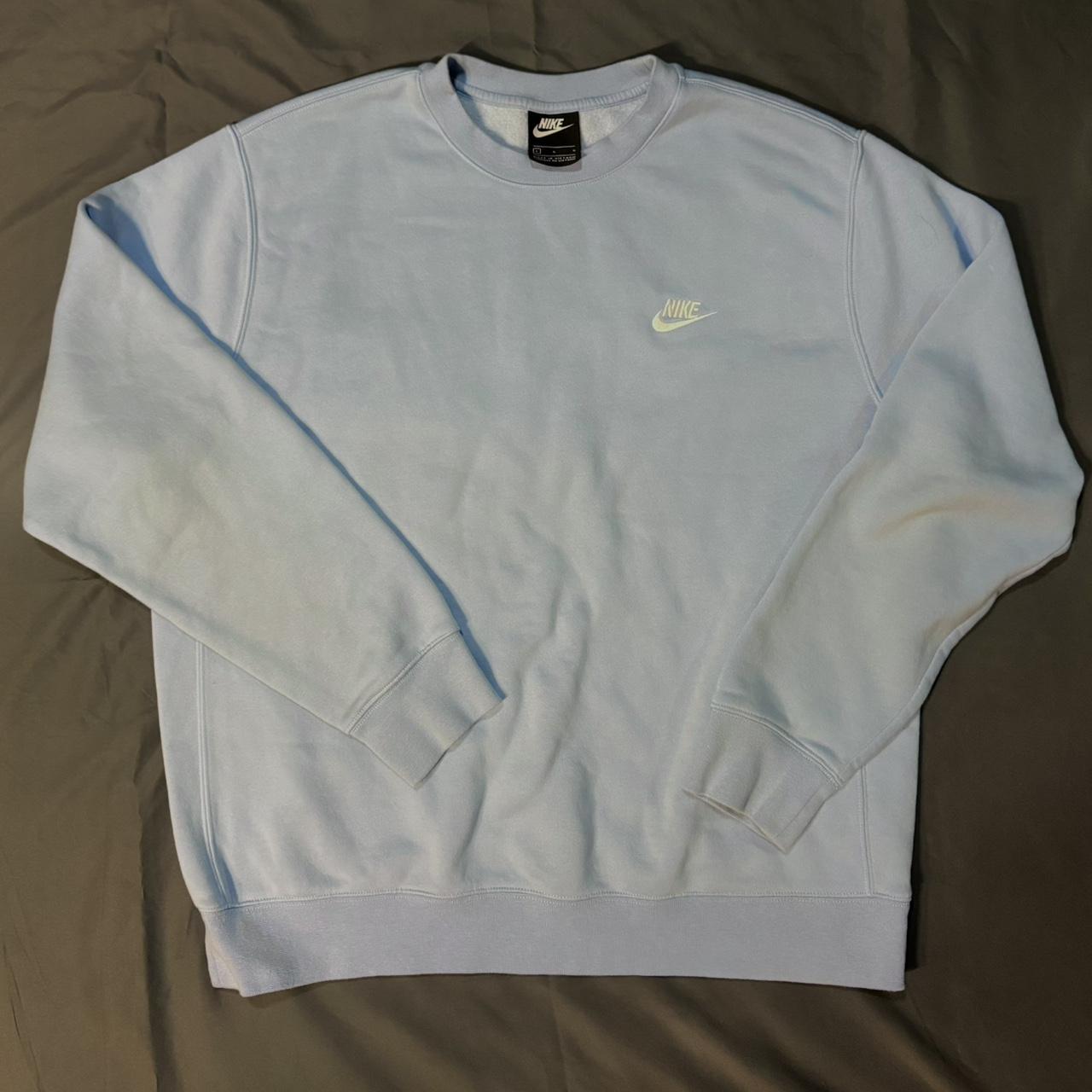 Light Blue Nike Club Fleece Sweater Size:... - Depop