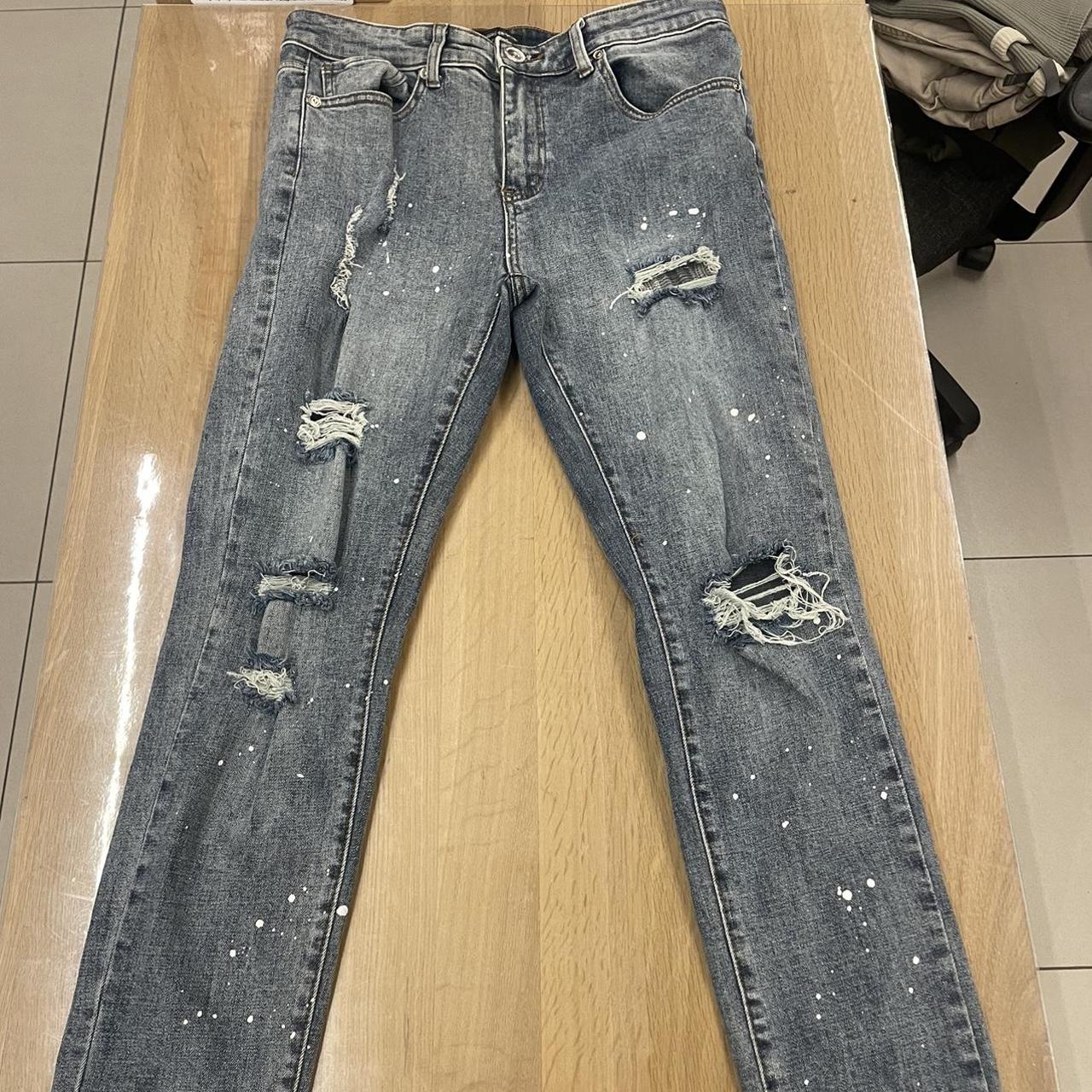 Maniere De Voir Paint splat jeans 34” waist Worn... - Depop