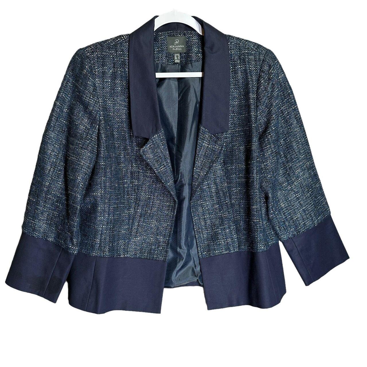 Adrianna Papell Womens Blazer Size 14 Navy Blue