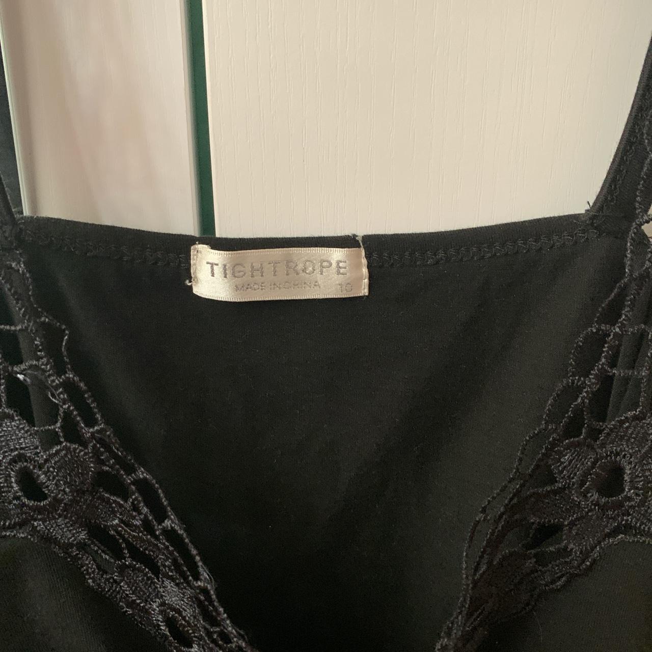 Black top with cool lace pattern 🖤 Only worn once,... - Depop