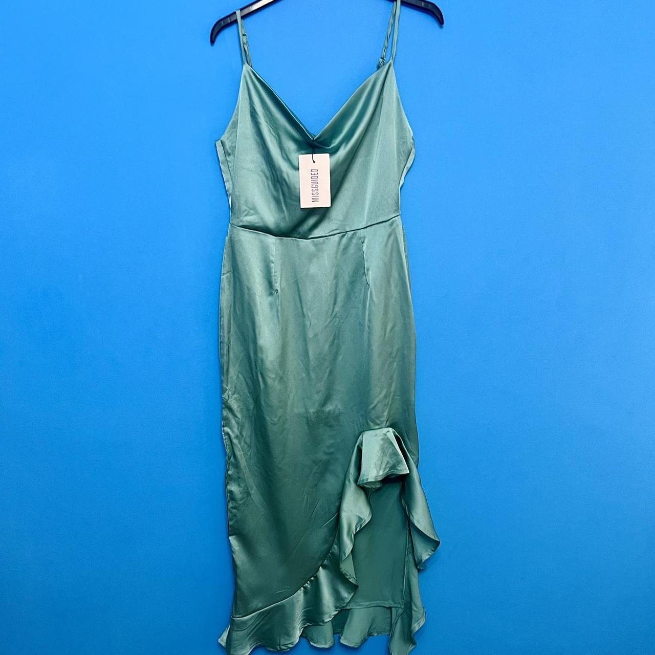 Missguided Satin Cowl Neck Cami Strappy Ruffle