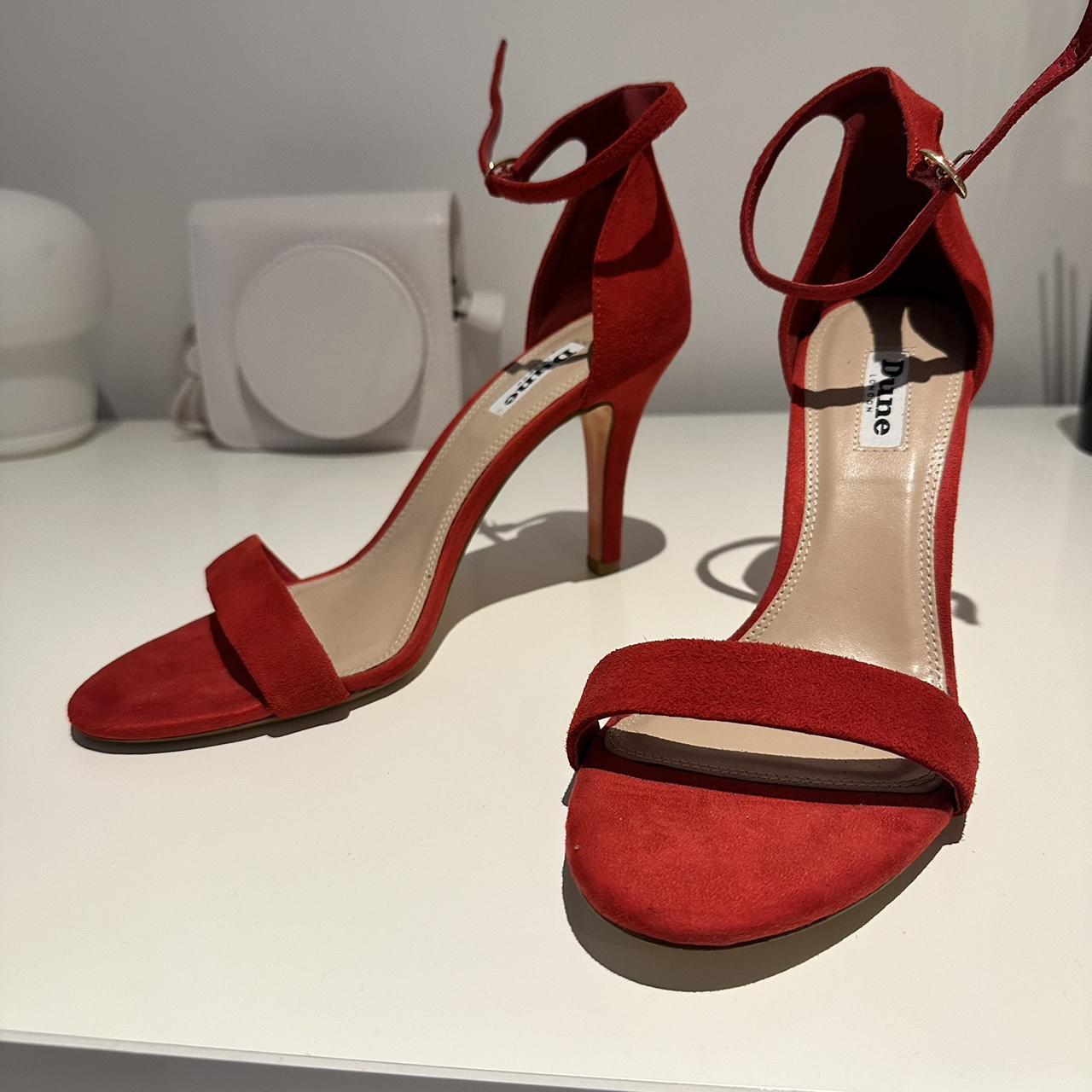 Dune ankle strap open toe sandals in lipstick red UK. Depop