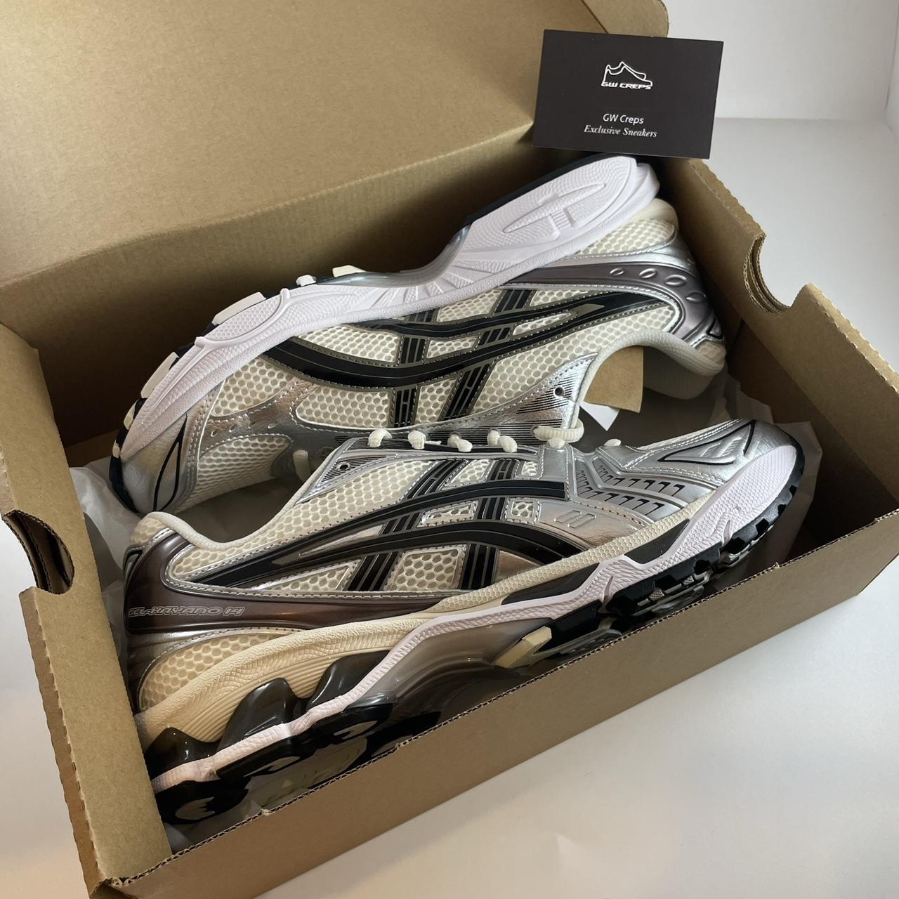 Asics Gel Kayano Cream Black Metallic Plum Depop