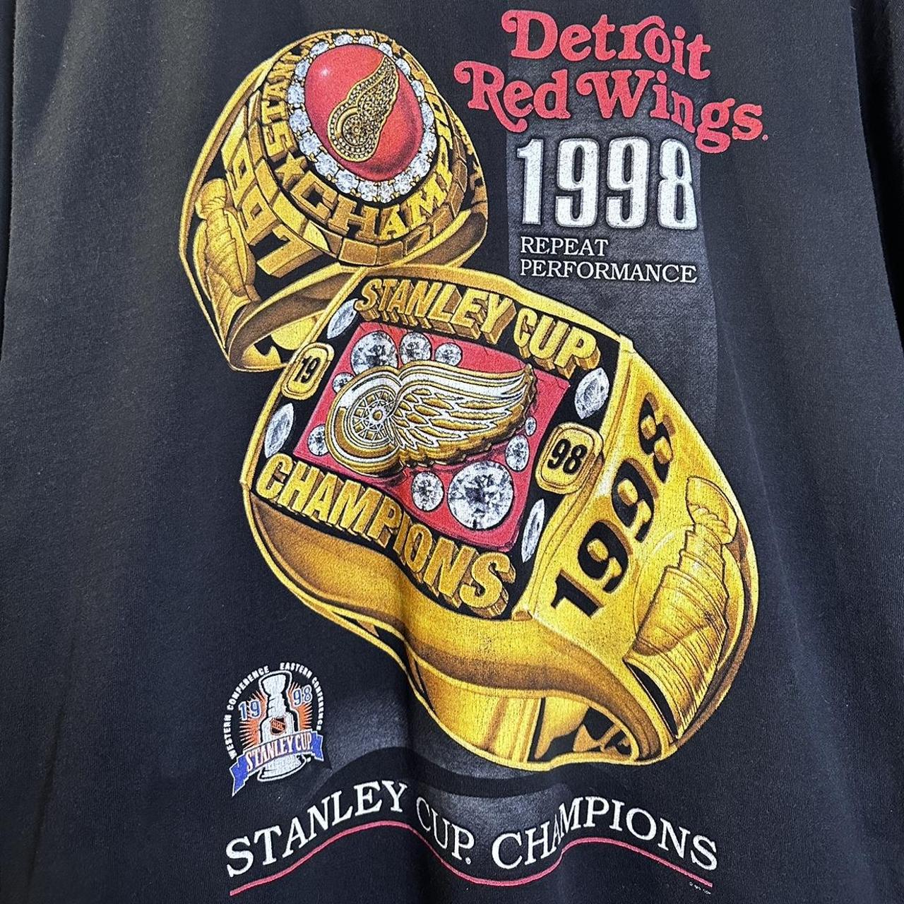 Vintage 1998 Detroit Red Wings Back Again Champions