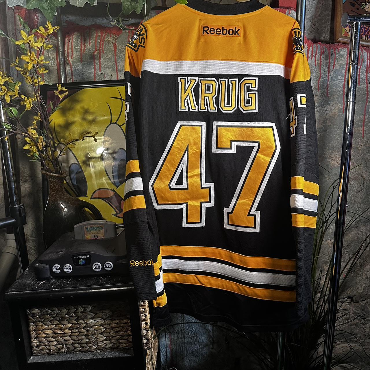 Vintage Reebok NHL Boston Bruins Krug Hockey Jersey - Depop