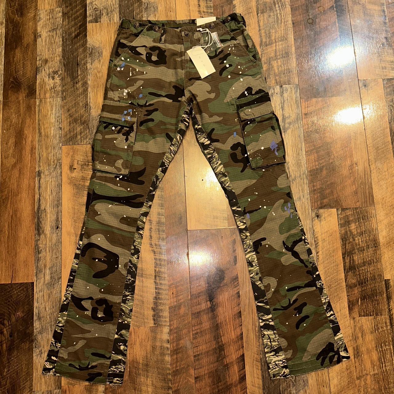 New With Tags Mnml Camo Cargo Paint Splatter Stacked... - Depop