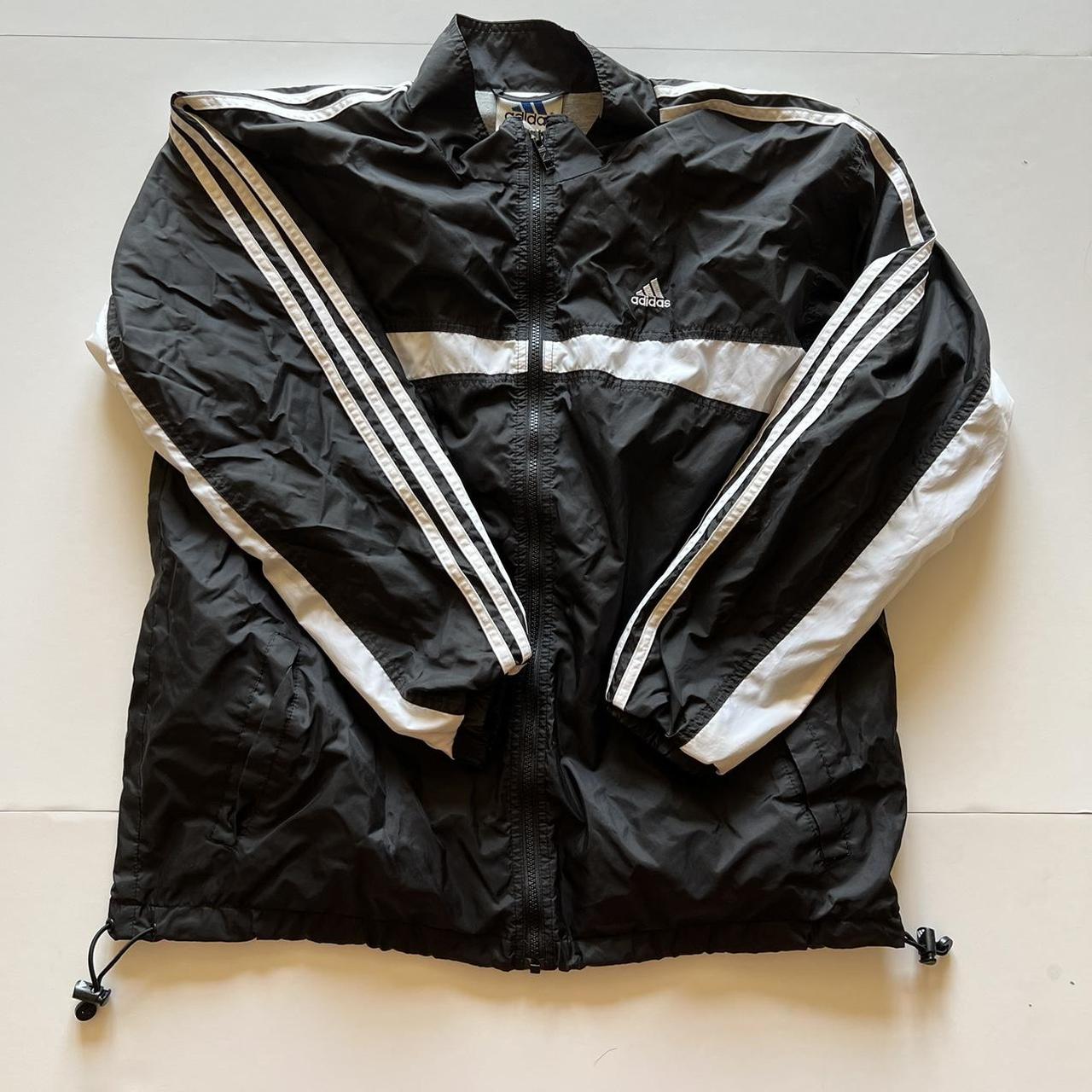 adidas bomber with elastic drawstring on waistband,... - Depop