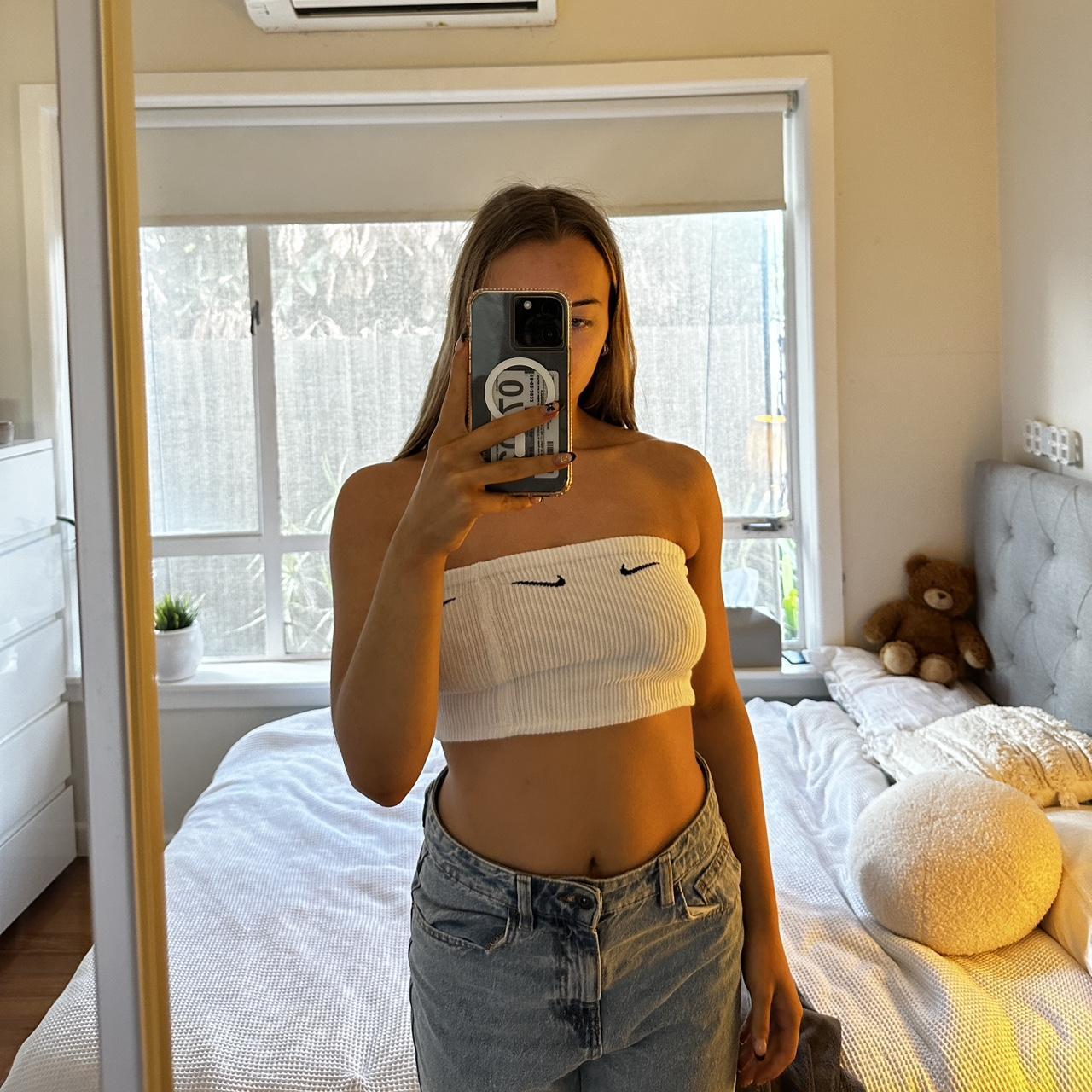 nike strapless crop top