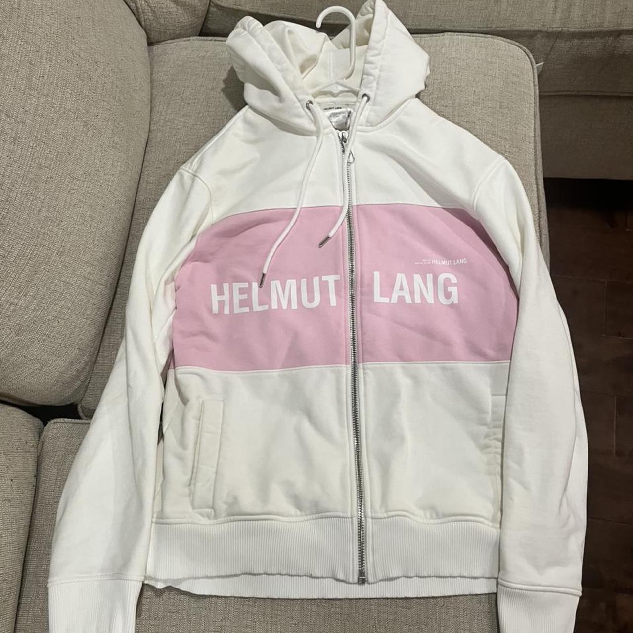 Helmut Lang pink and white zip up. Good condition Depop