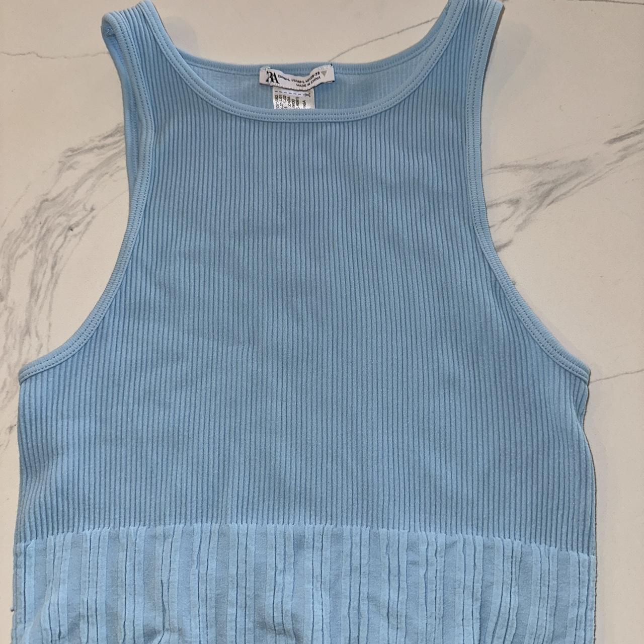 Light blue Zara cropped halter tank top Very soft... Depop