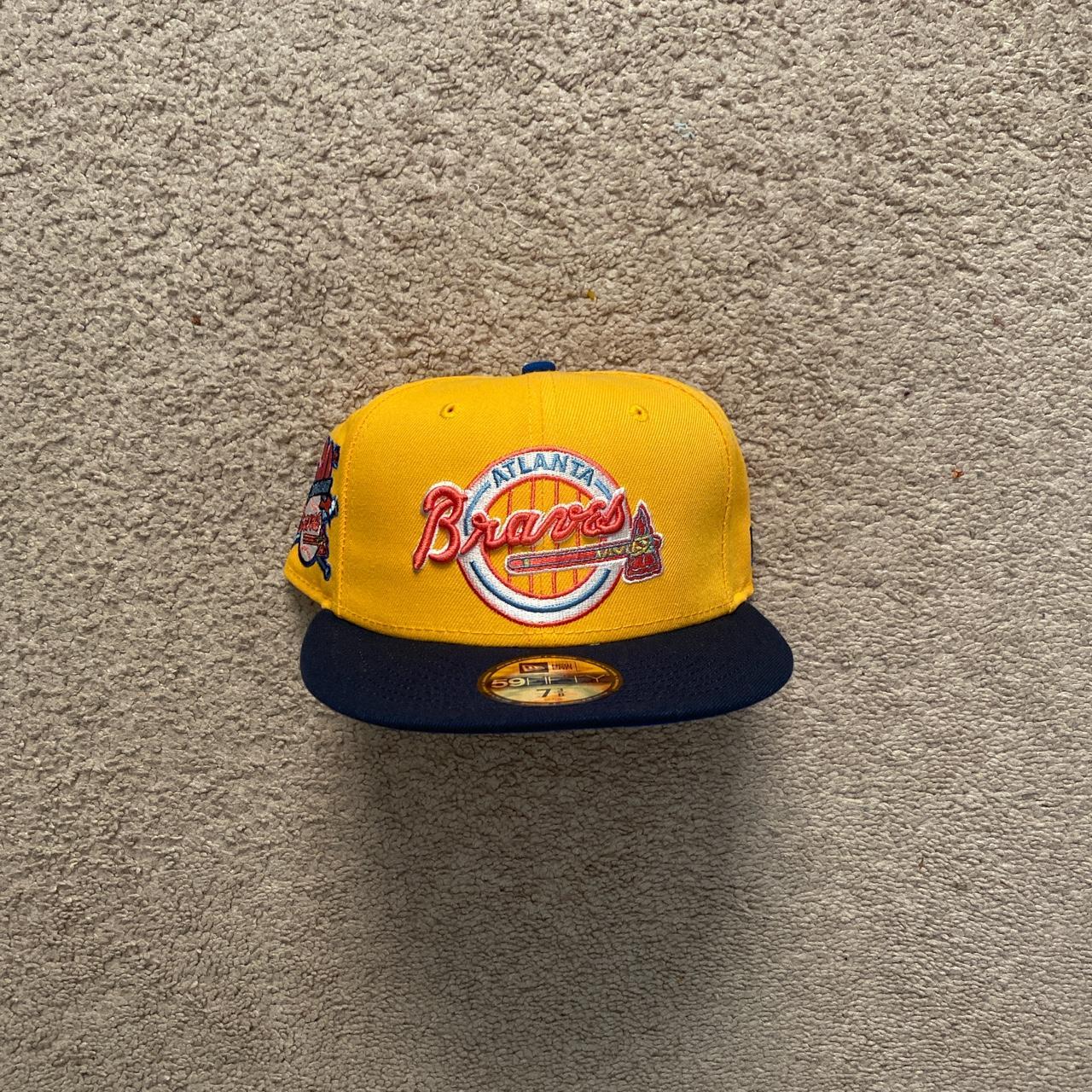 New Era Atlanta Braves Fitted Hat Size 7 3/8 or 58.7cm - Depop