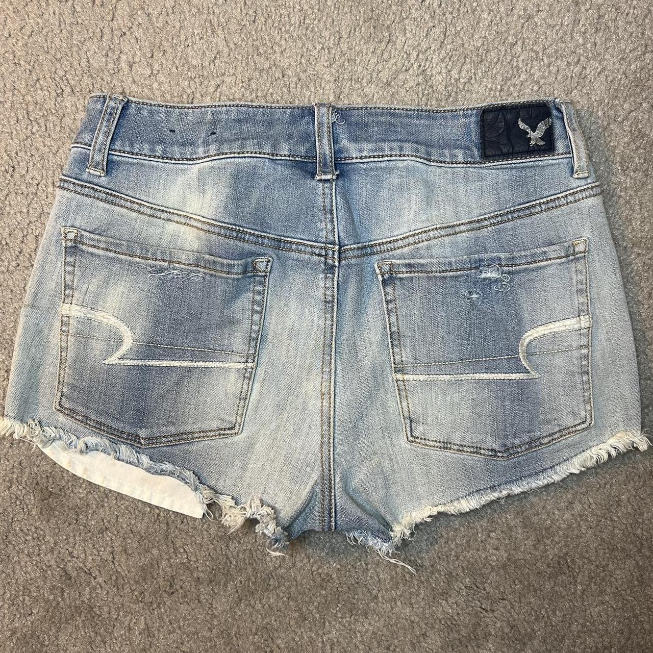 American Eagle Outfitters Women's Blue and White Shorts (3)