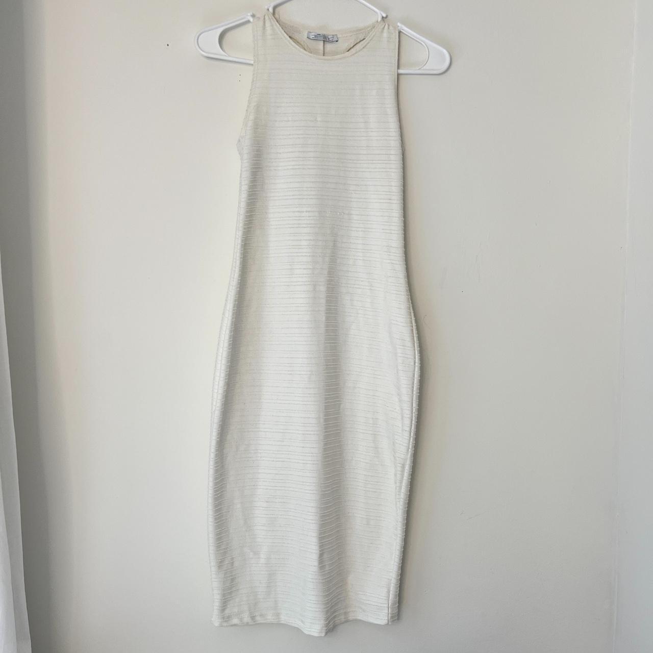 Zara white ribbed clearance dress