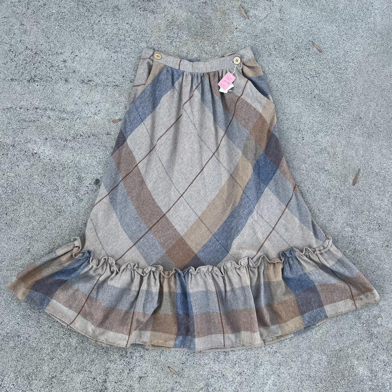 Grey plaid skirt clearance 70s