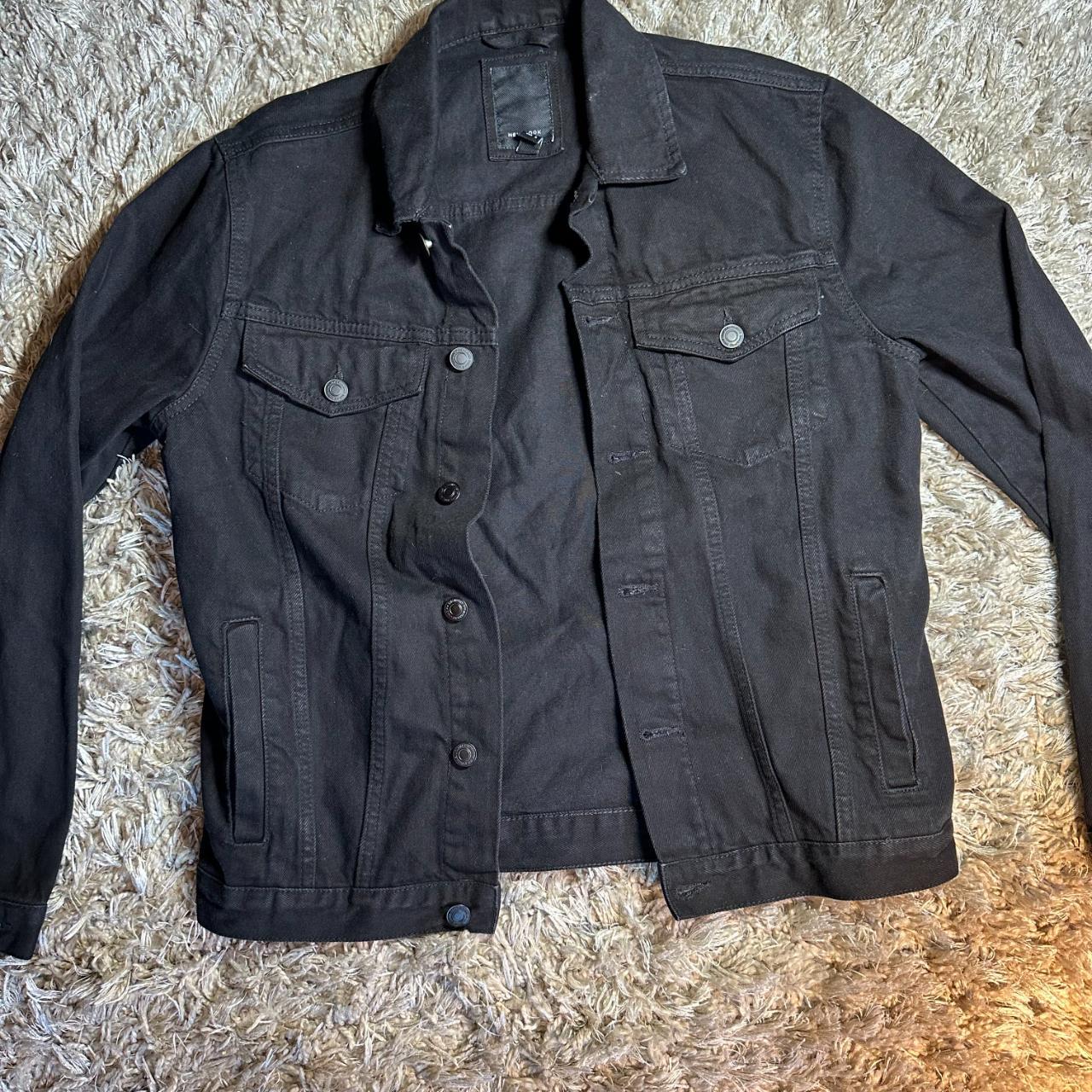 Mens Black Jean Jacket. Barely Worn. Size S Depop