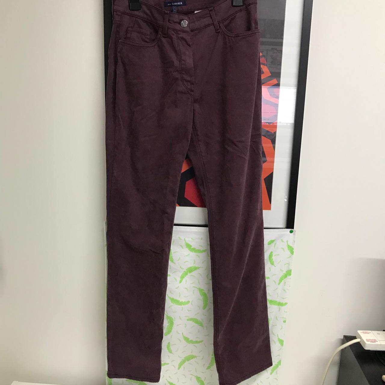 Ladies Inga Slim Fit Atelier Gardeur Maroon Trousers... - Depop